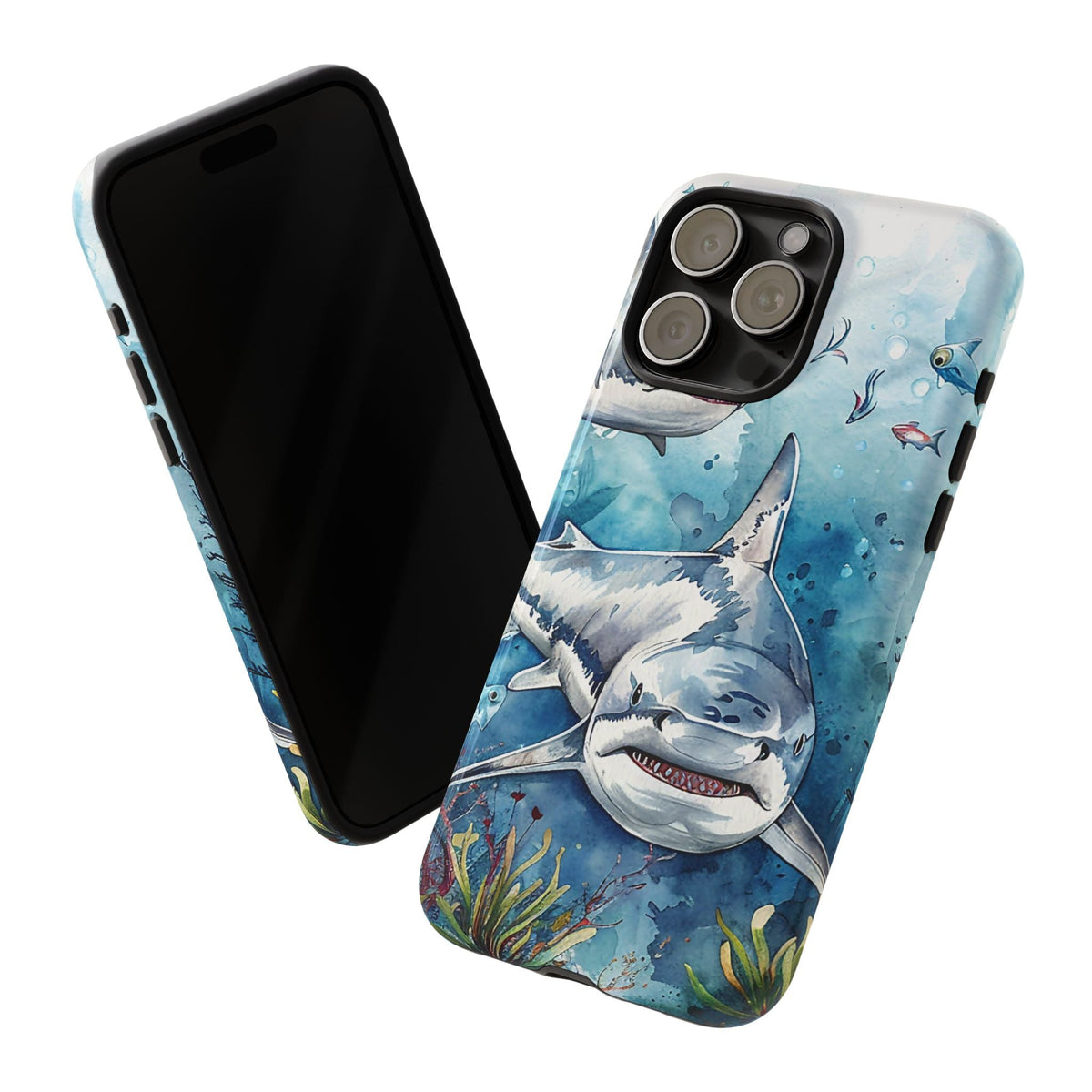 Biancoer Hai Cover robusta – Aquarell-Meeresdesign