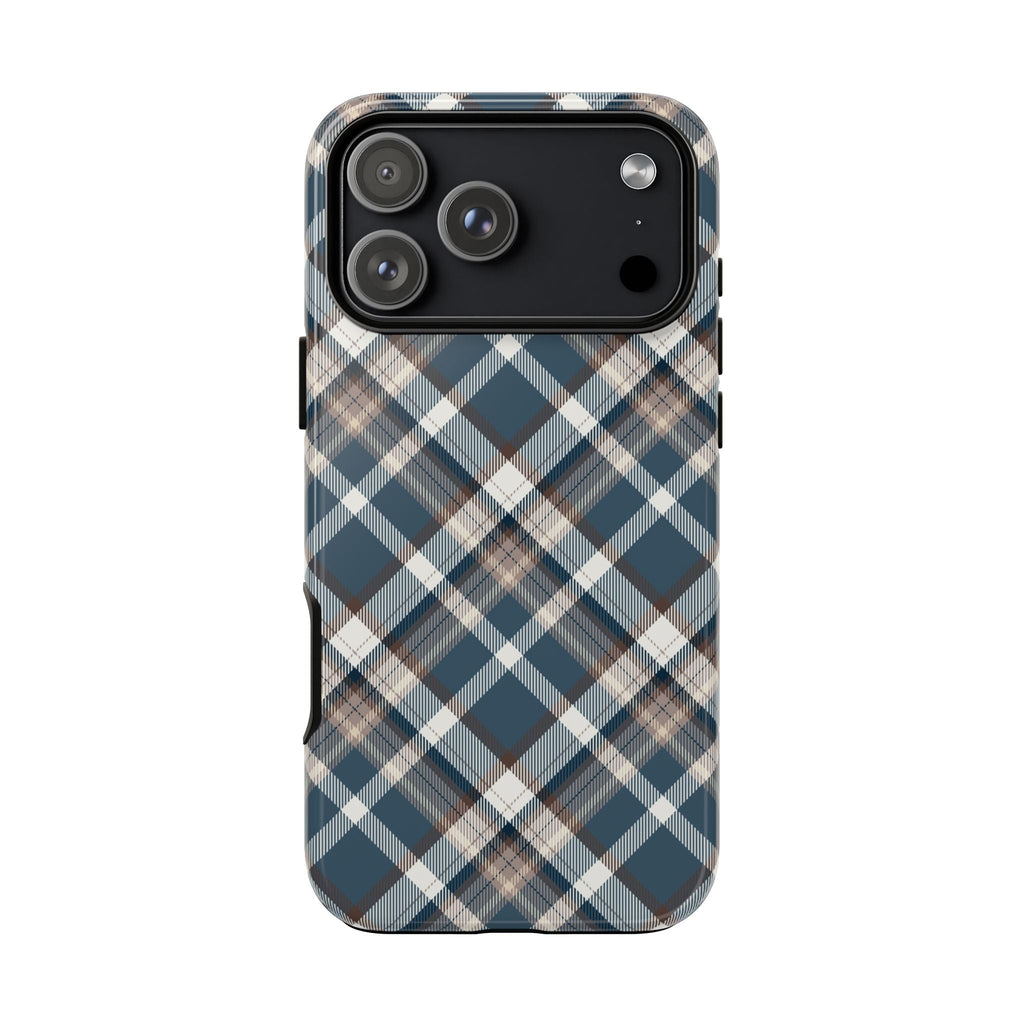 Blaues Karo Cover per smartphone – Cover robusta con klassischem Tartanmuster