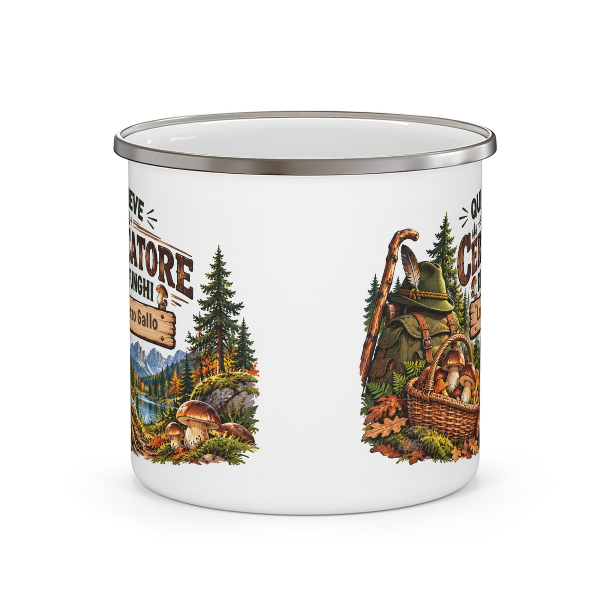 Tazza da Campeggio Personalizzata con Nome – Cercatore di Funghi