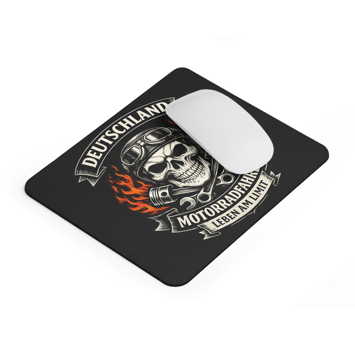 Italia motociclista Mousepad – design biker con teschio – Mousepad von MALUX, 23,2 × 19,4 cm