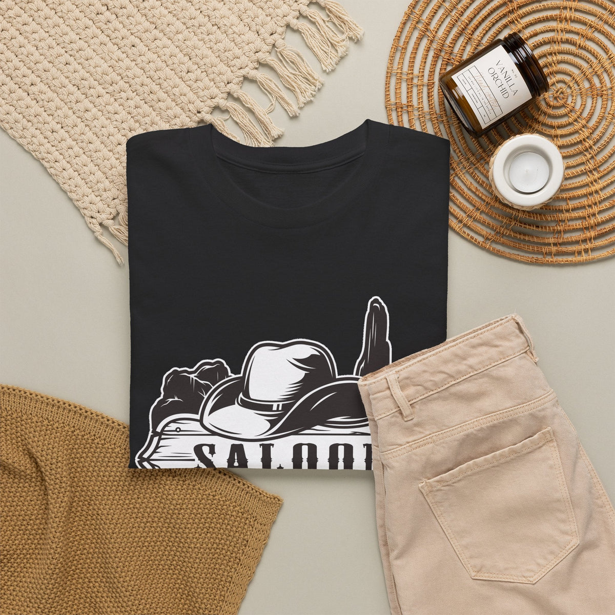 T-Shirt Western Vintage – Cowboy, Saloon e Deserto