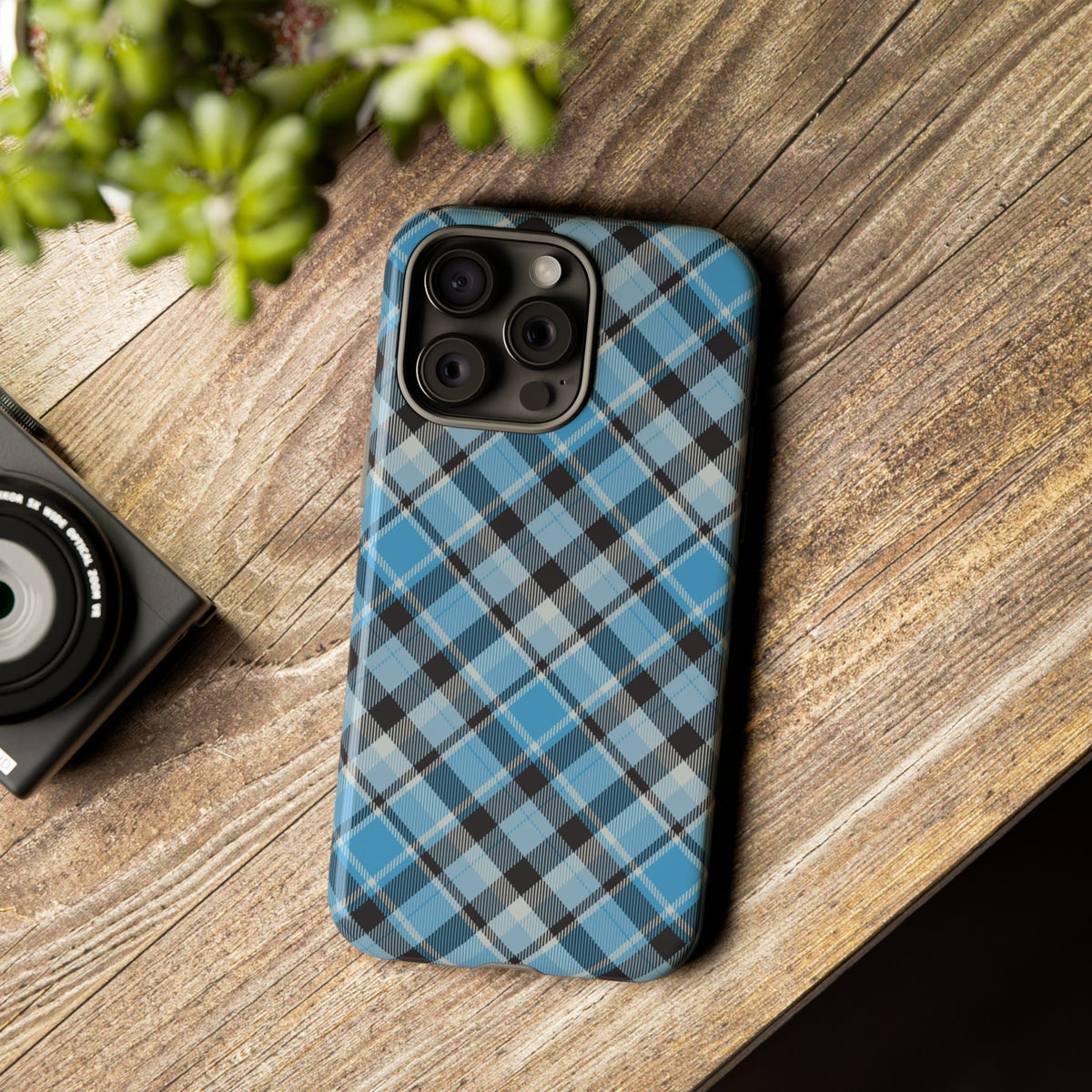 Azzurroes Karo Cover per smartphone – Cover robusta con klassischem Tartan