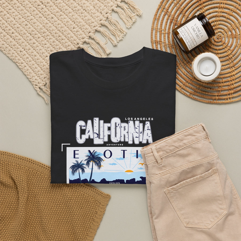 T-Shirt Spiaggia della California – Tramonto e Costa