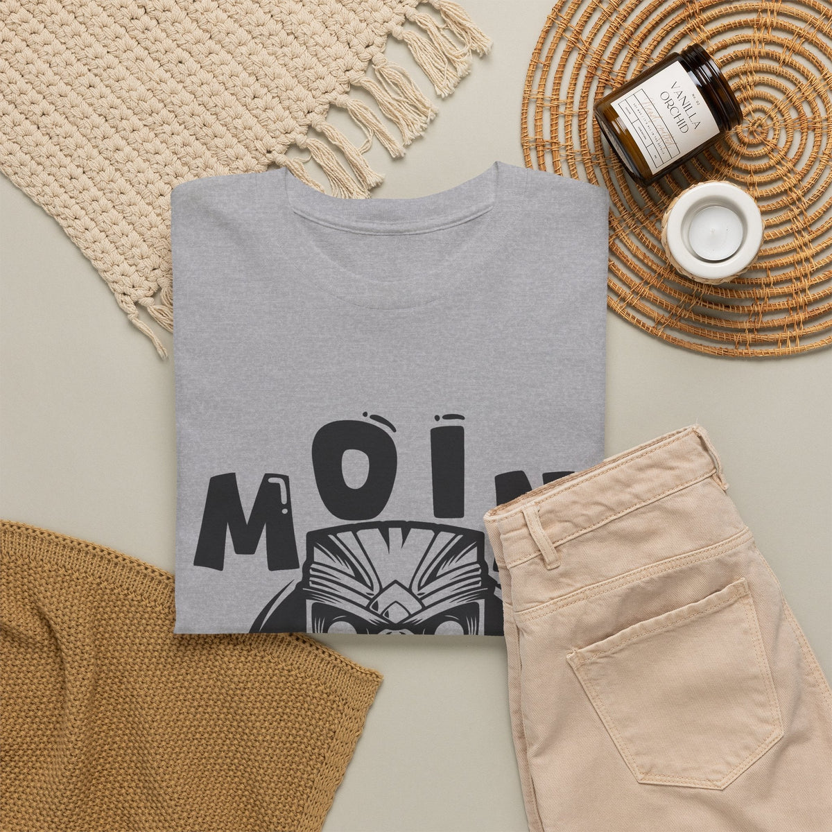 T-Shirt Moin con Maschera Tiki – Design Tropicale Streetwear