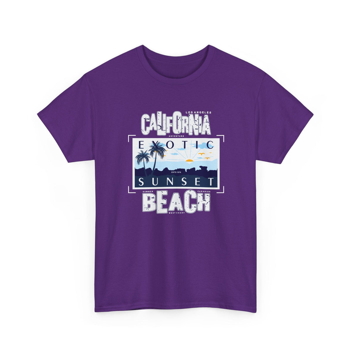 T-Shirt Spiaggia della California – Tramonto e Costa