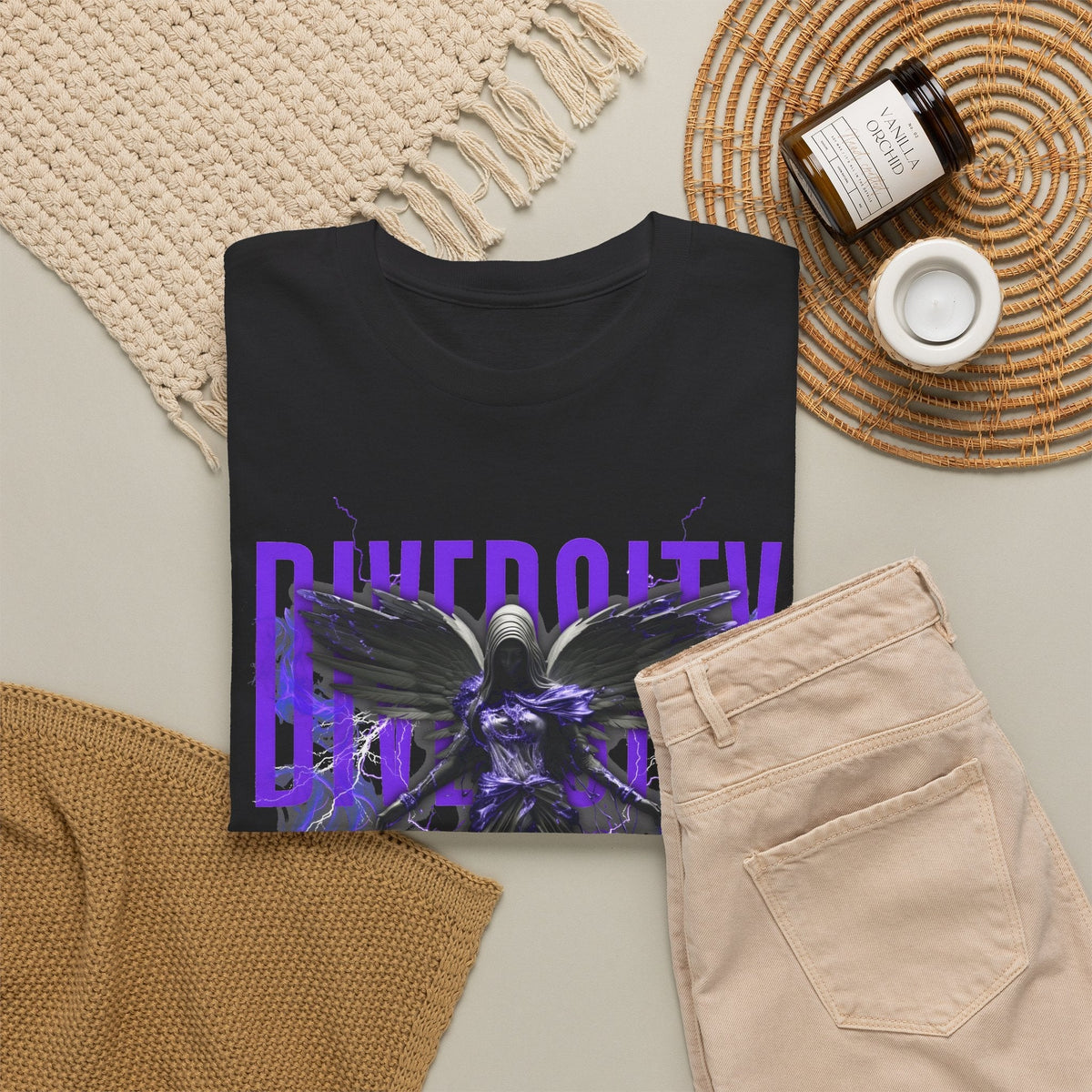 T-Shirt Angelo Divino – Design Gotico Streetwear