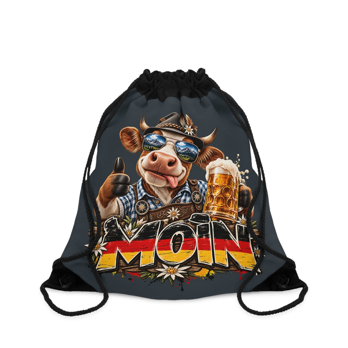 Moin Sacca con coulisse – divertente Kuh con Bier Italia Motiv von MALUX