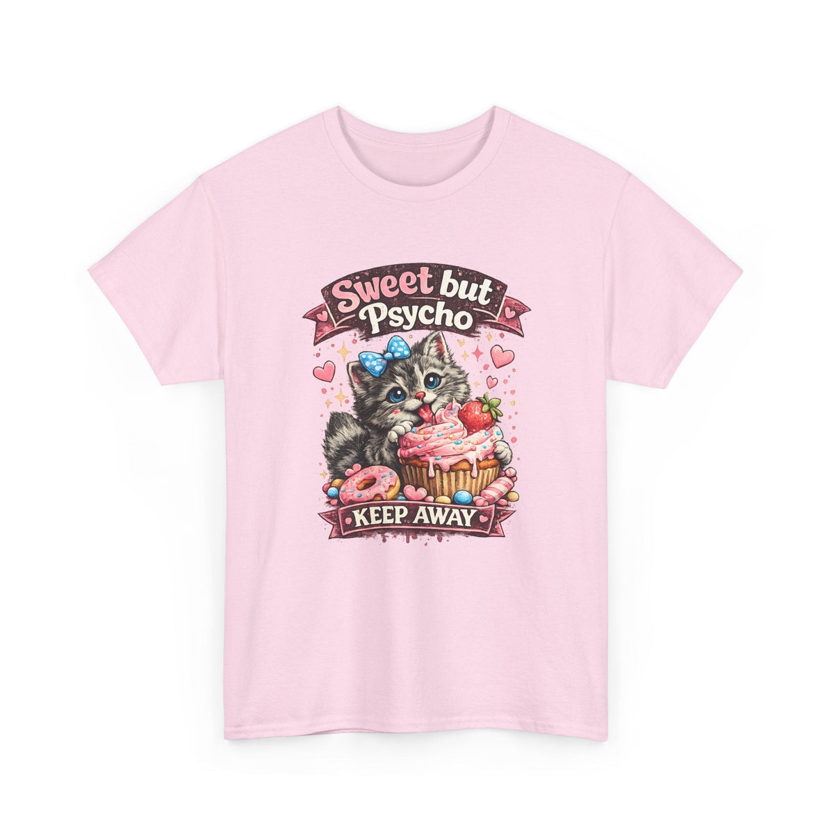 T-Shirt Dolce ma Pazzo – Gatto Kawaii Divertente