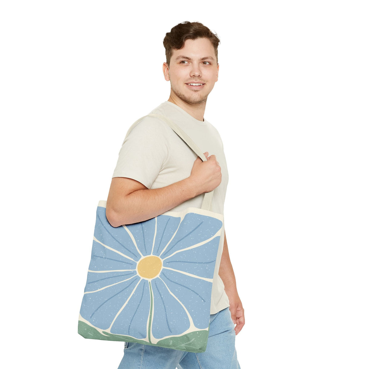 Blaue fiori Borsa in tessuto – Modernes Floral design