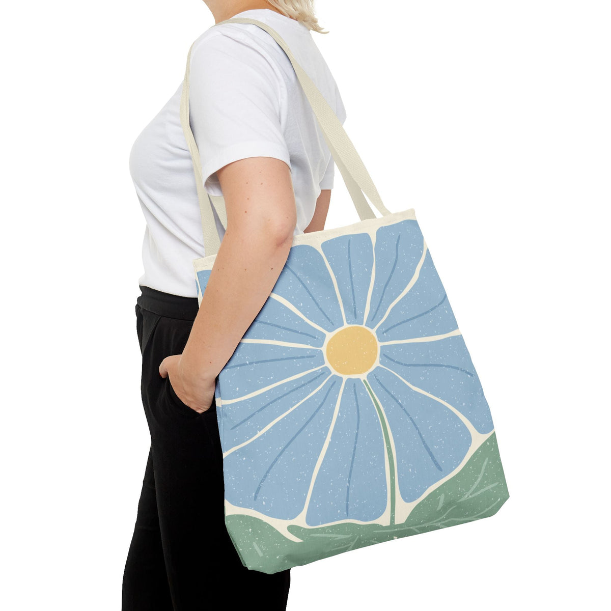 Blaue fiori Borsa in tessuto – Modernes Floral design