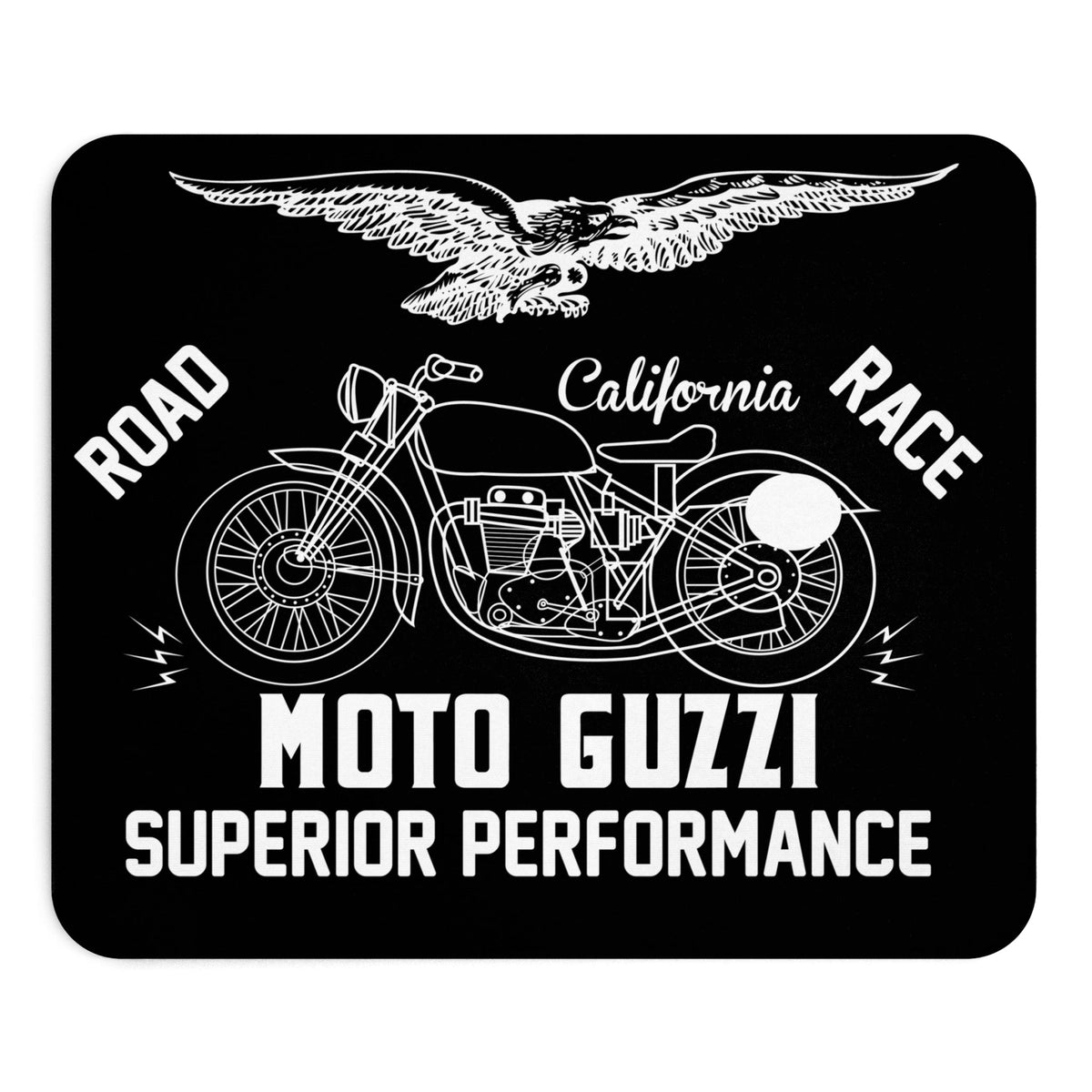 Moto Guzzi California Mousepad – Retro design moto – Mousepad von MALUX, 23,2 × 19,4 cm