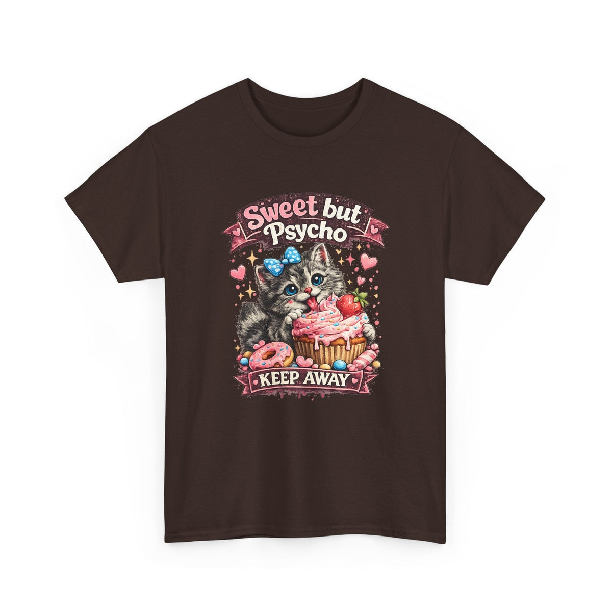 T-Shirt Dolce ma Pazzo – Gatto Kawaii Divertente