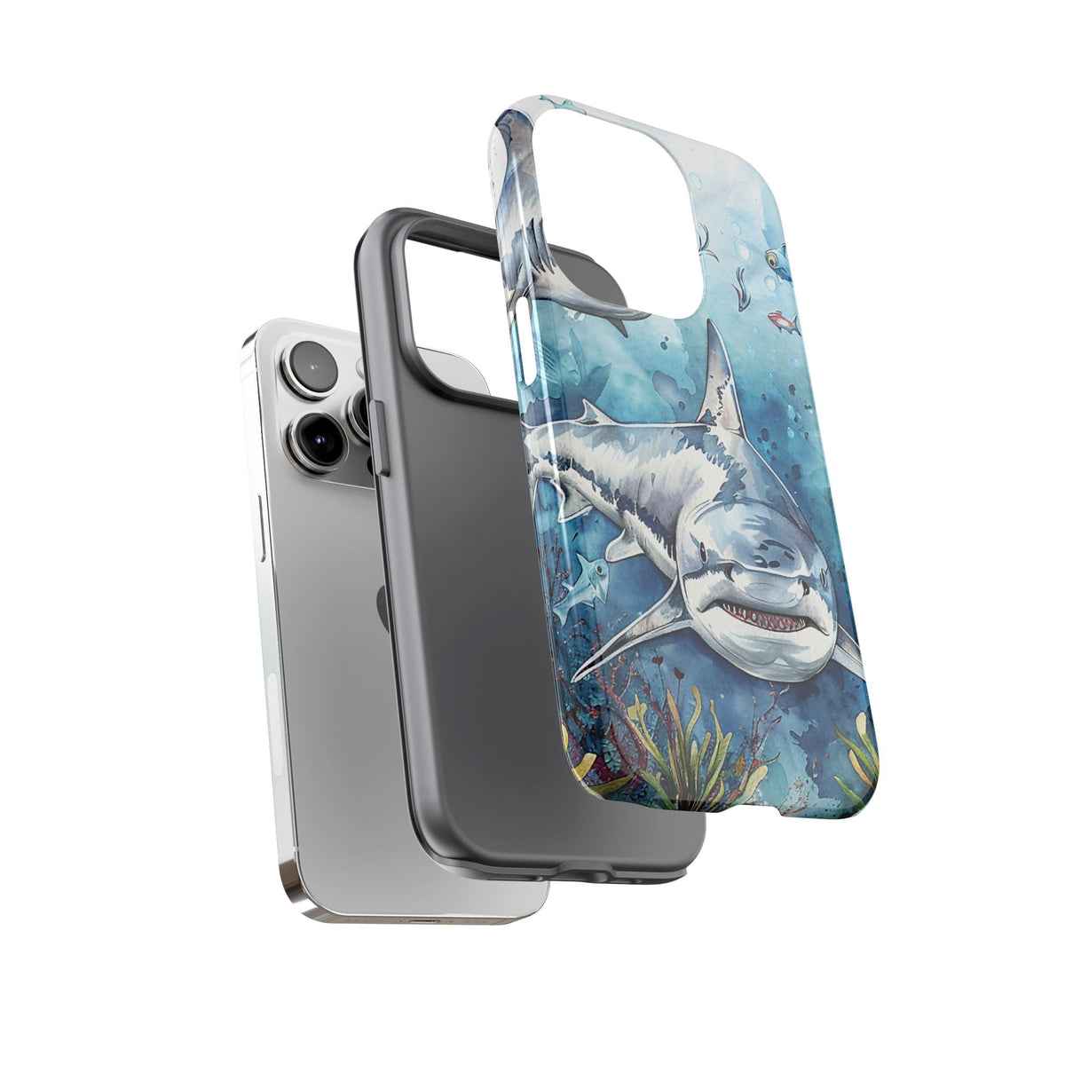 Biancoer Hai Cover robusta – Aquarell-Meeresdesign