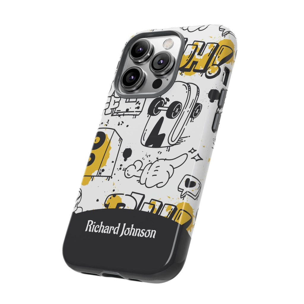 Personalizzata Graffiti Cover per smartphone con nomen – Cover robusta con Urban-Doodle-Design