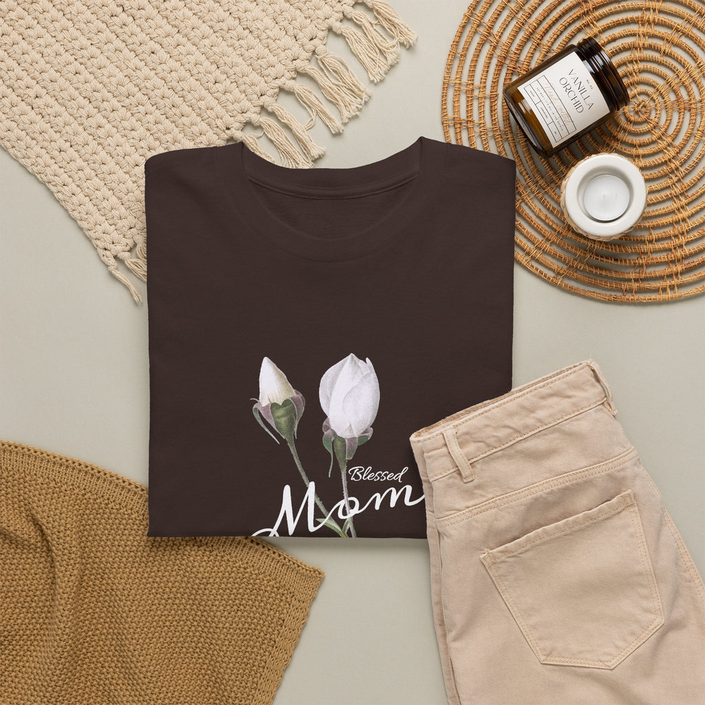 T-Shirt Mamma con Fiori – Design Minimalista