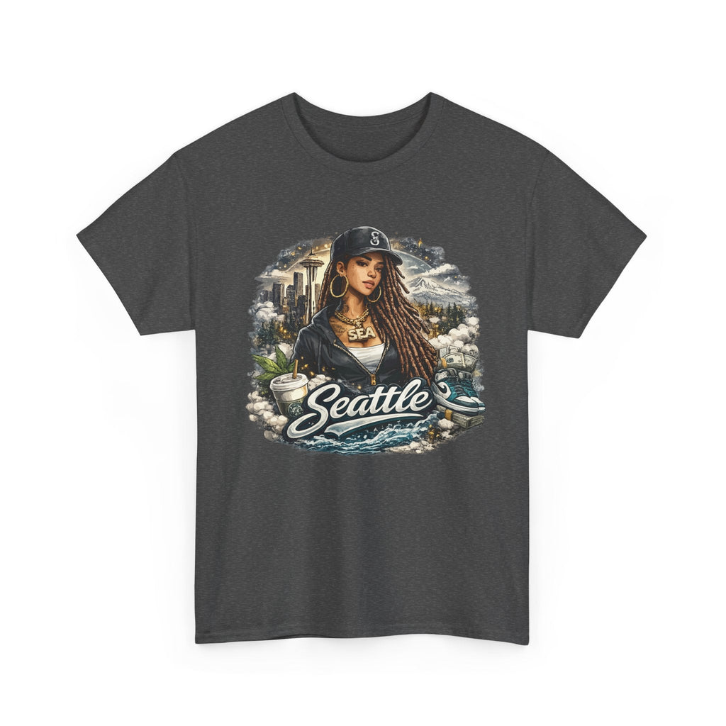T-Shirt Seattle – Skyline, Caffè e Ritratto Vintage