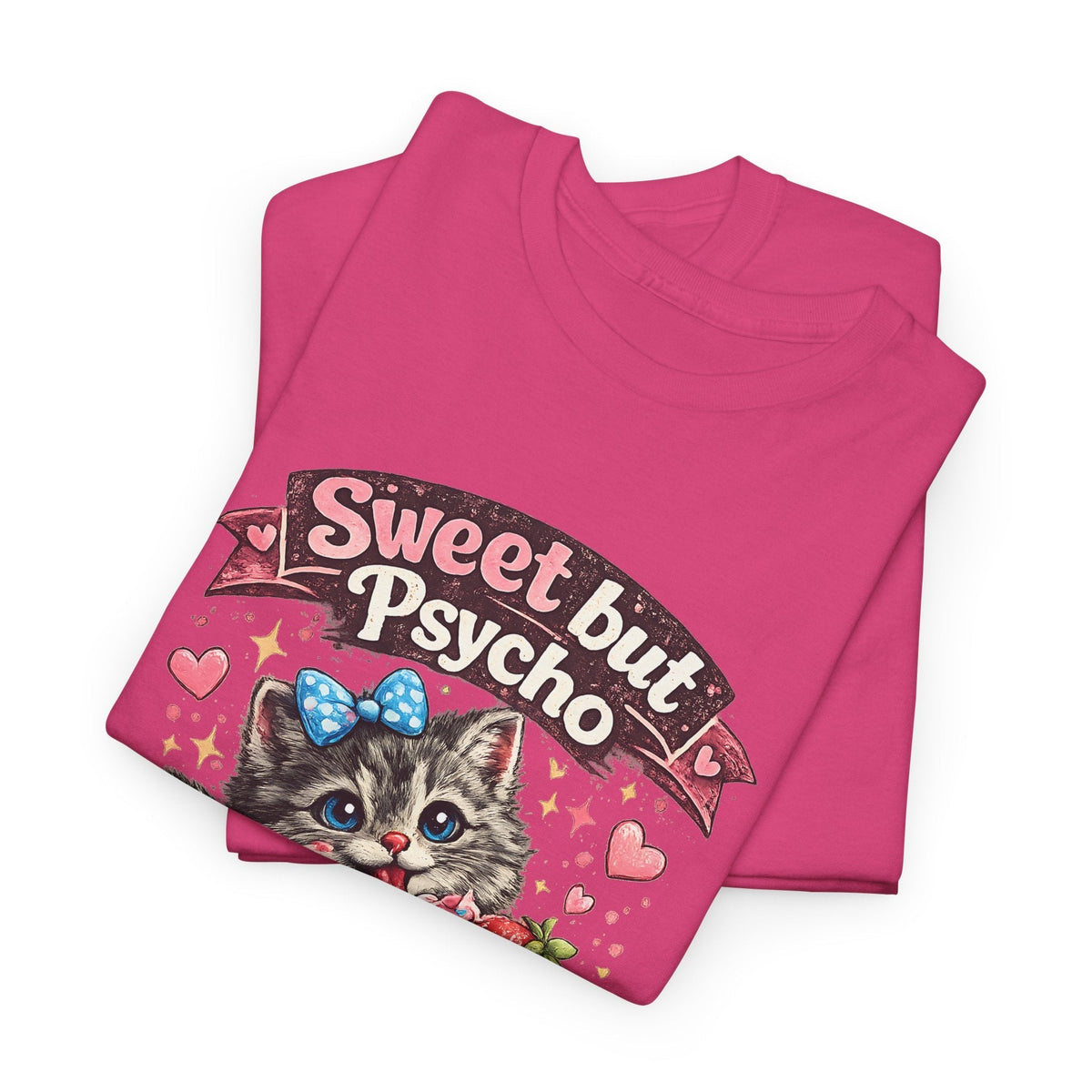 T-Shirt Dolce ma Pazzo – Gatto Kawaii Divertente