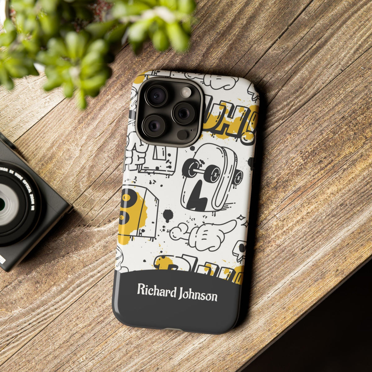 Personalizzata Graffiti Cover per smartphone con nomen – Cover robusta con Urban-Doodle-Design