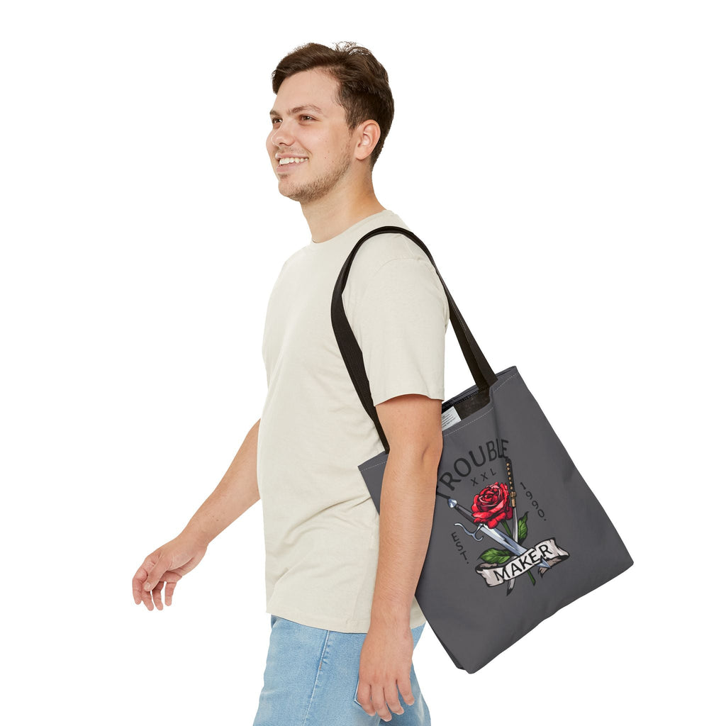 Trouble Maker Borsa in tessuto – Rose & Schwerter Tattoo design