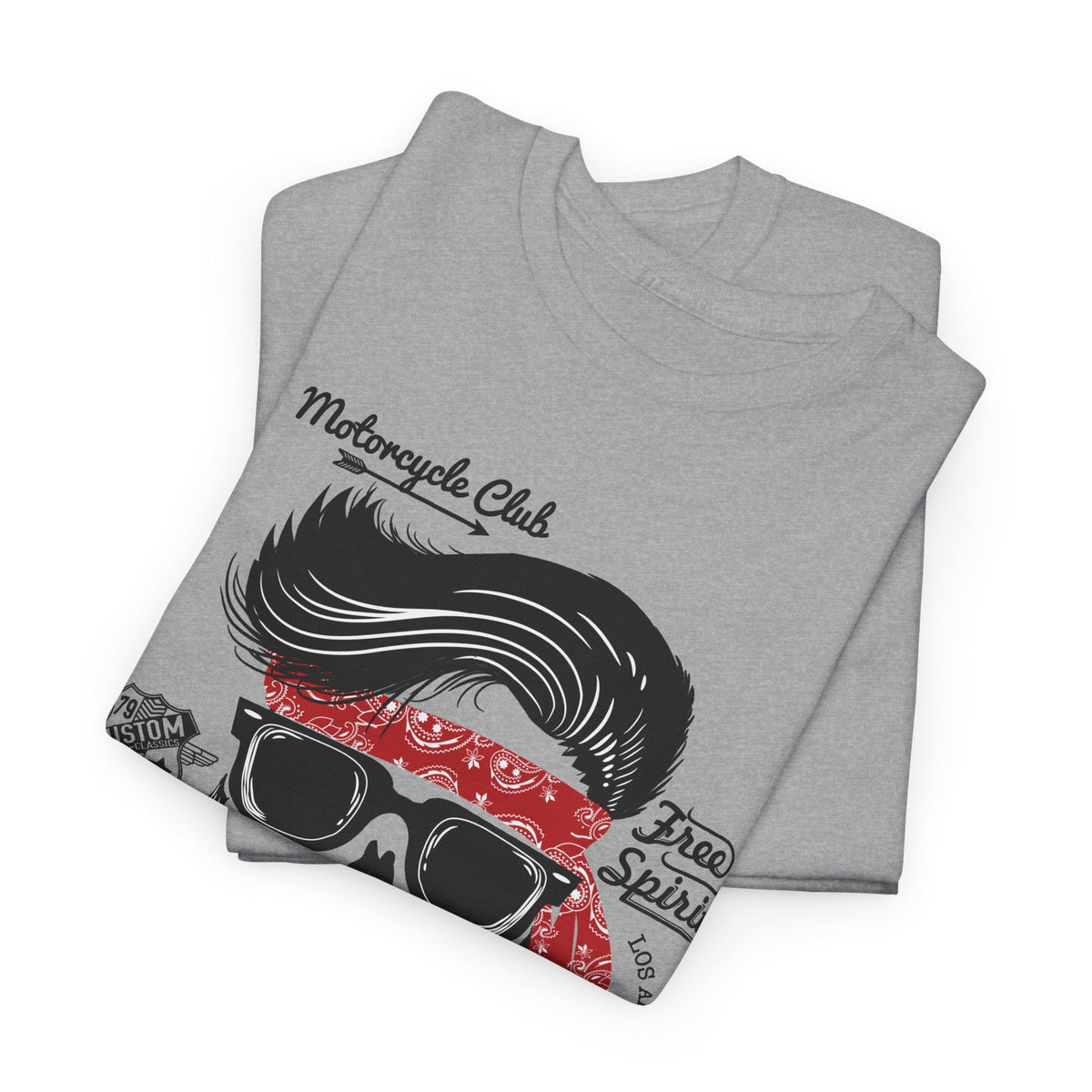 Biker Skull T-Shirt – „Live Fast Ride Free“ moto Grafik-T-Shirt