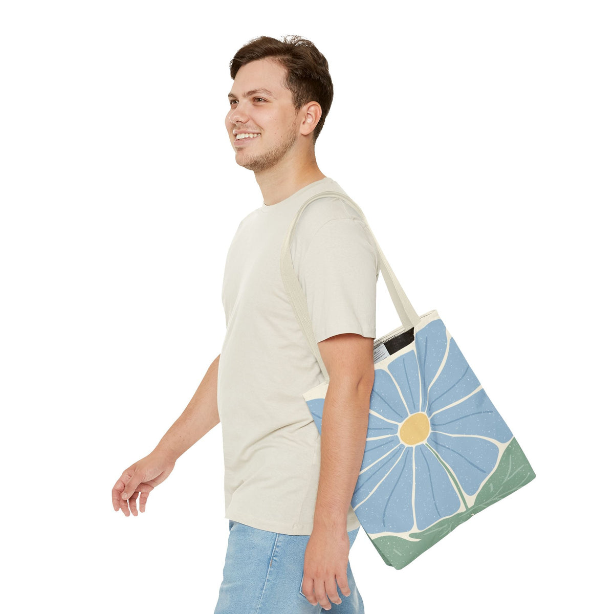 Blaue fiori Borsa in tessuto – Modernes Floral design