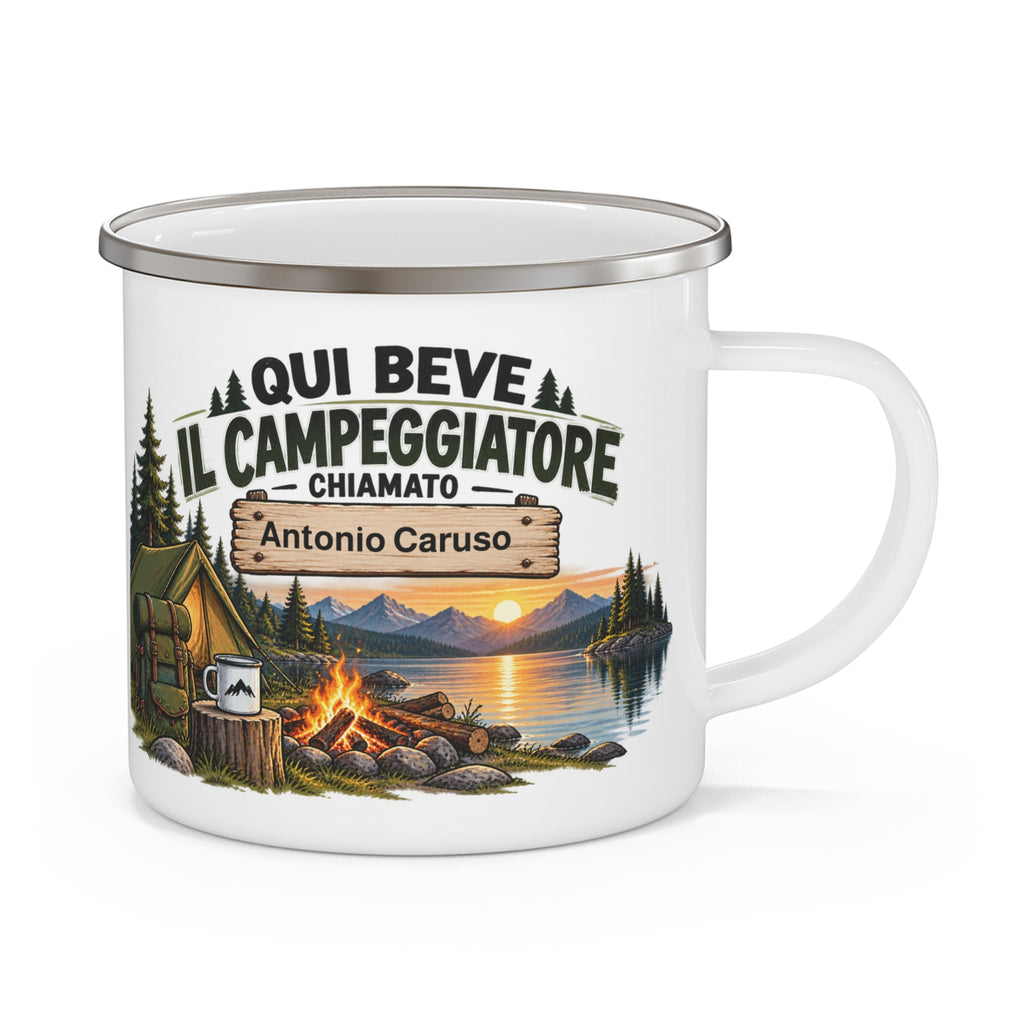 Tazza da Campeggio Personalizzata con Nome – Qui Beve il Campeggiatore