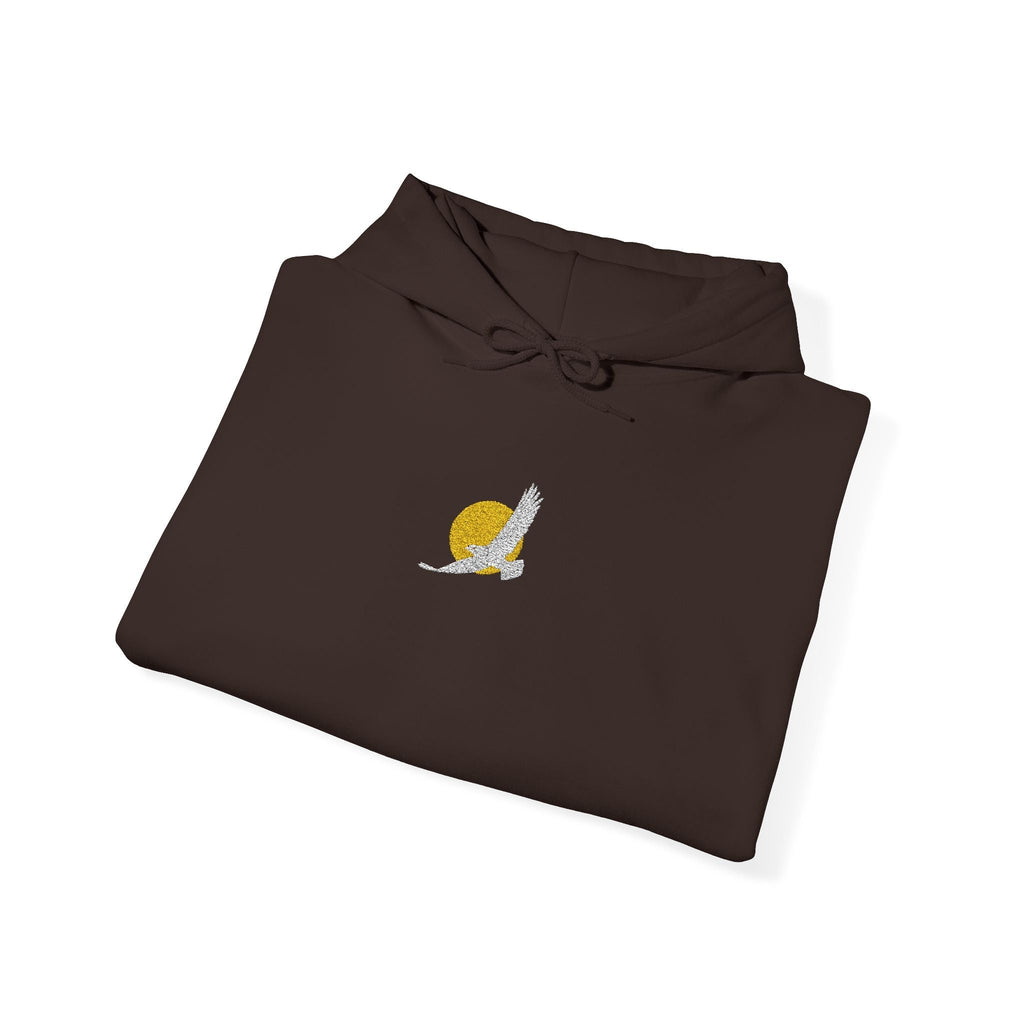 Embroidered Eagle Sun Minimal Hoodie – MALUX