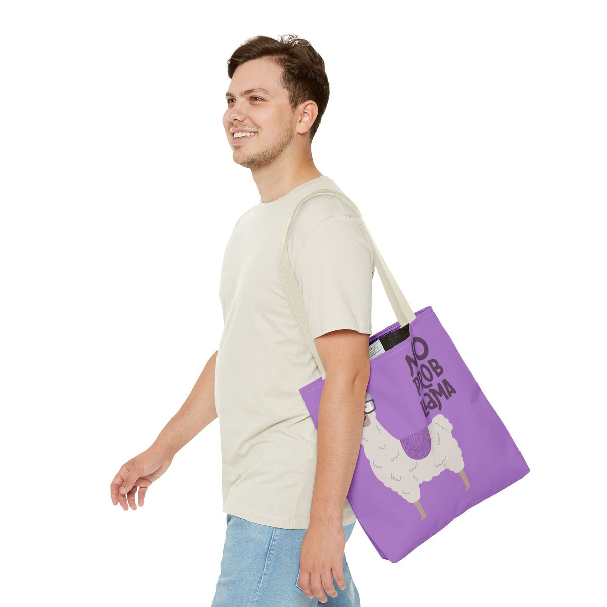 No Prob-Llama Borsa in tessuto – divertentes Alpaka con Brille
