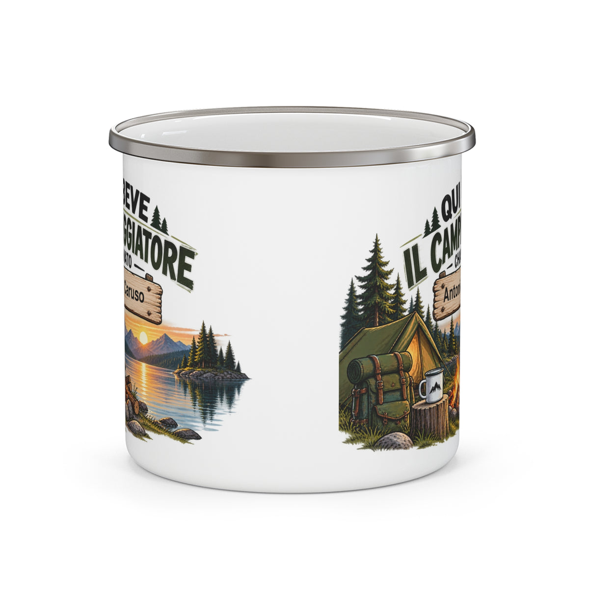 Tazza da Campeggio Personalizzata con Nome – Qui Beve il Campeggiatore