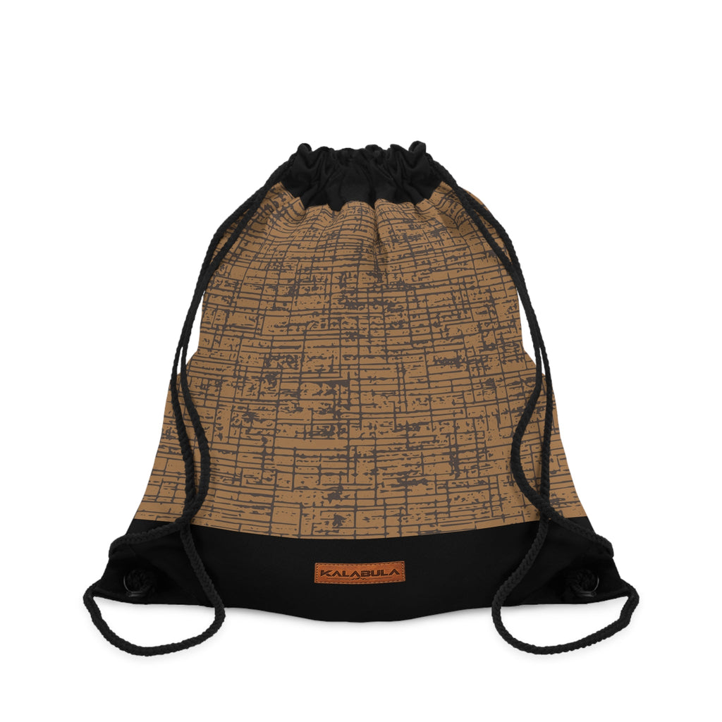 Vintage Sacca con coulisse Braun Nero – Retro Linienmuster von MALUX