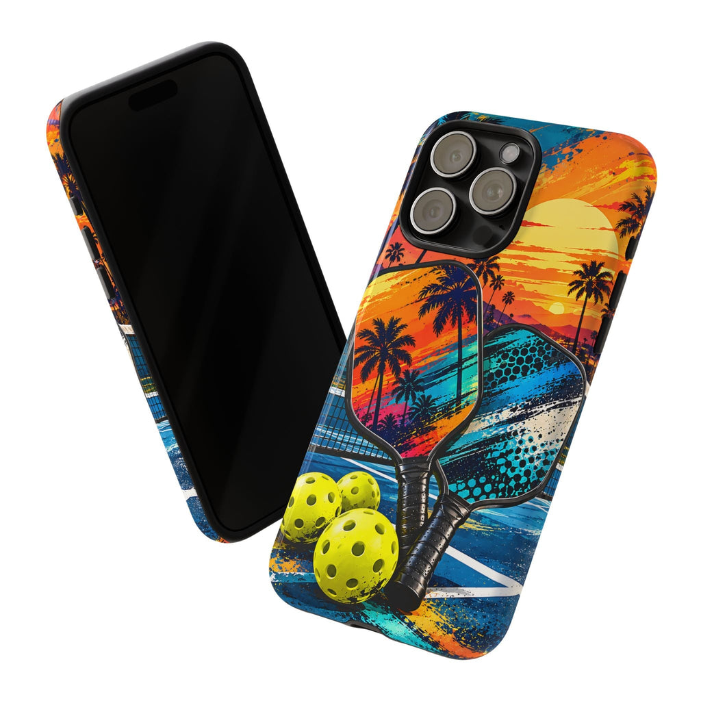 Pickleball-Sonnenuntergang Cover robusta – Tropisches Sportdesign