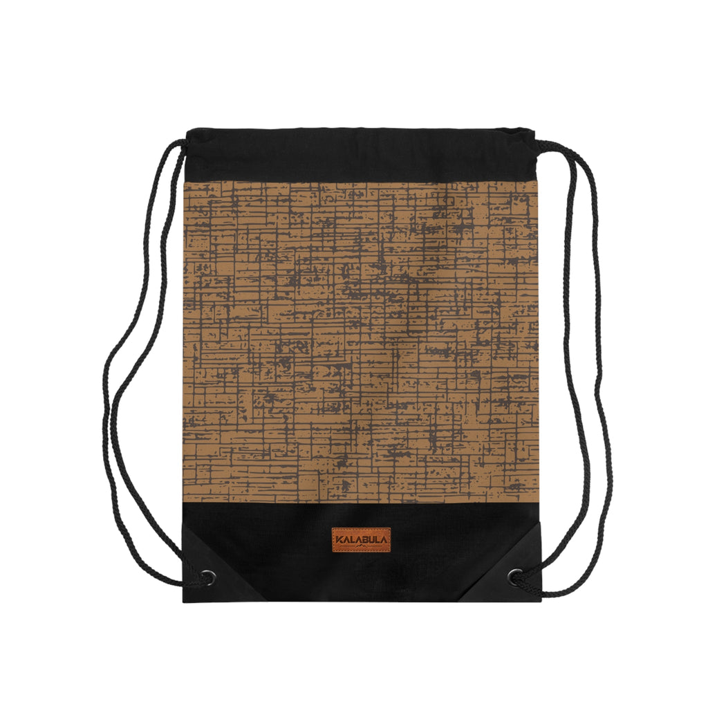 Vintage Sacca con coulisse Braun Nero – Retro Linienmuster von MALUX