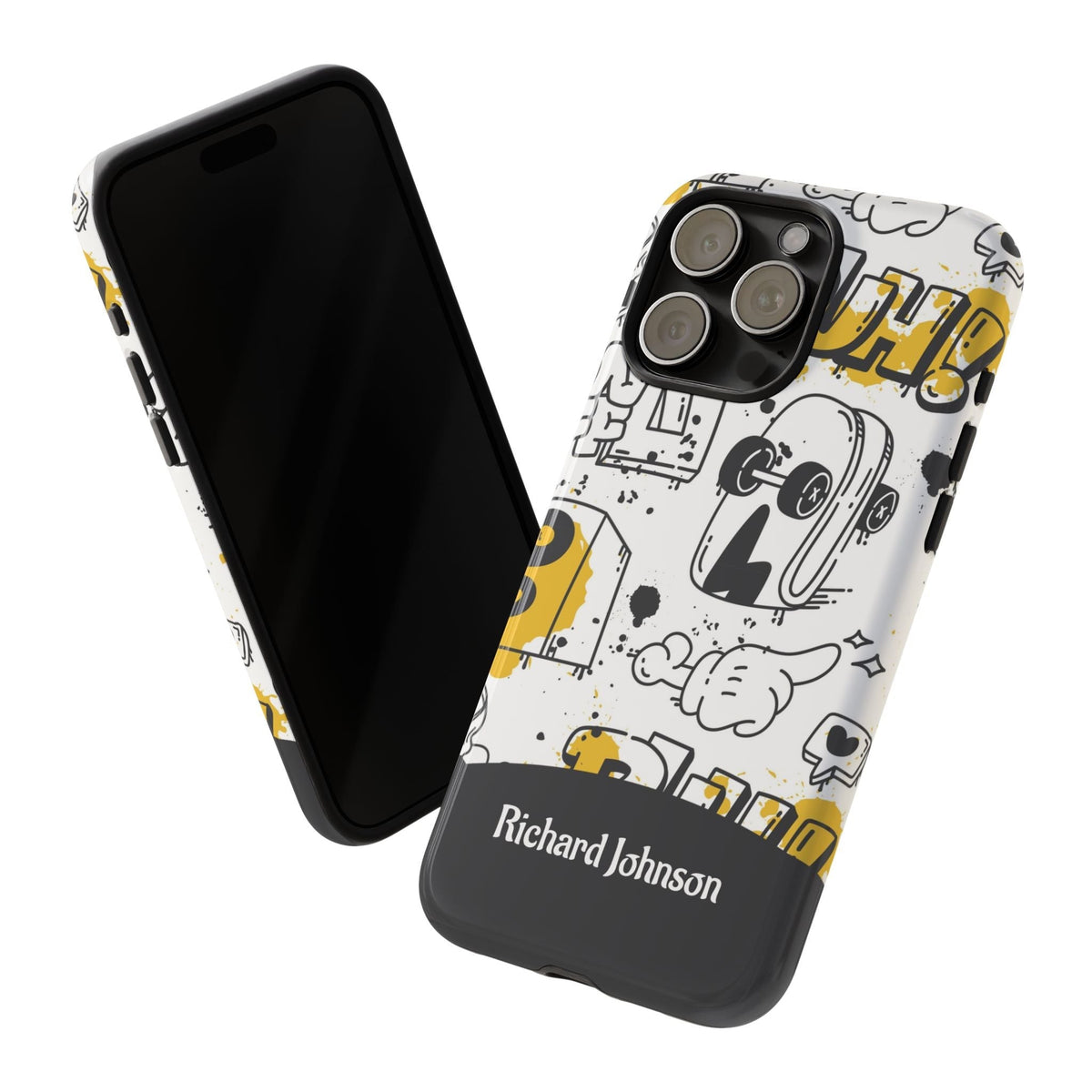 Personalizzata Graffiti Cover per smartphone con nomen – Cover robusta con Urban-Doodle-Design