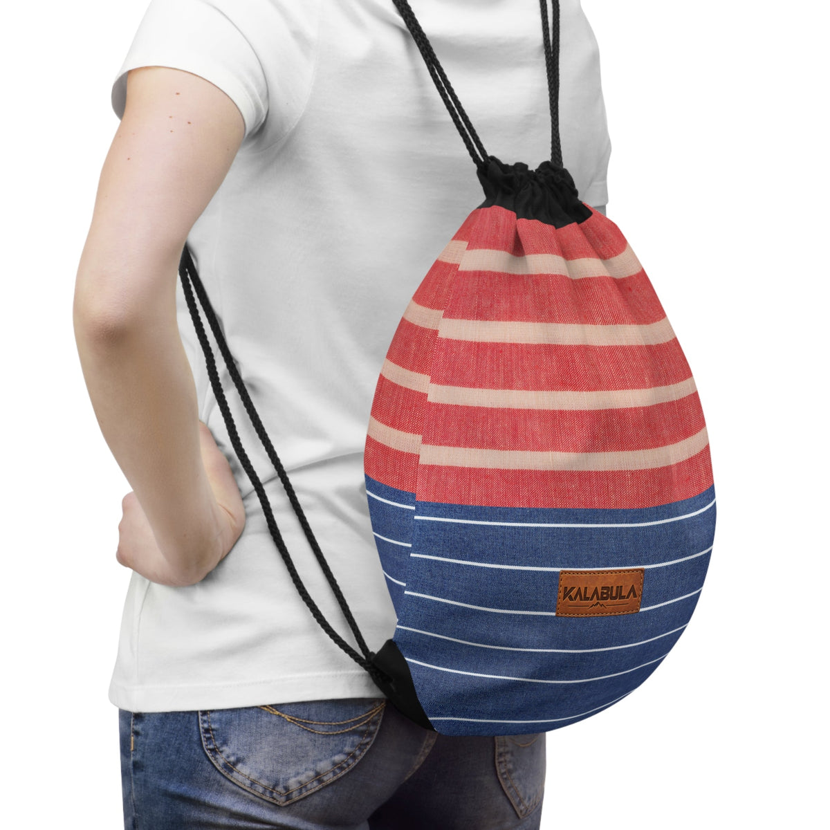Gestreifter Sacca con coulisse – Rosso Blau design retrò von MALUX