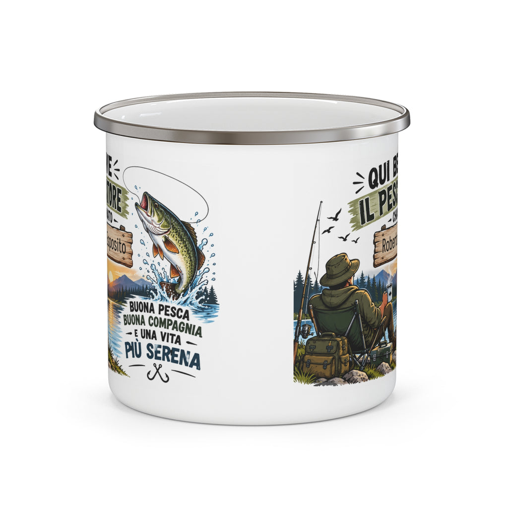 Tazza da Campeggio Personalizzata con Nome – Il Pescatore