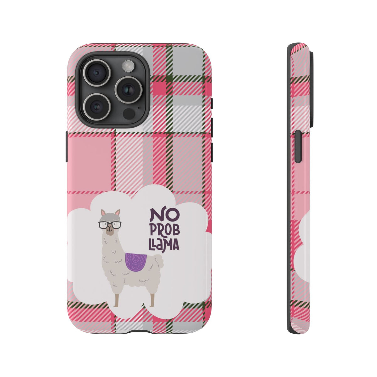 No Prob-Llama Cover per smartphone – Cover robusta con rosa Karo & lustigem Lama