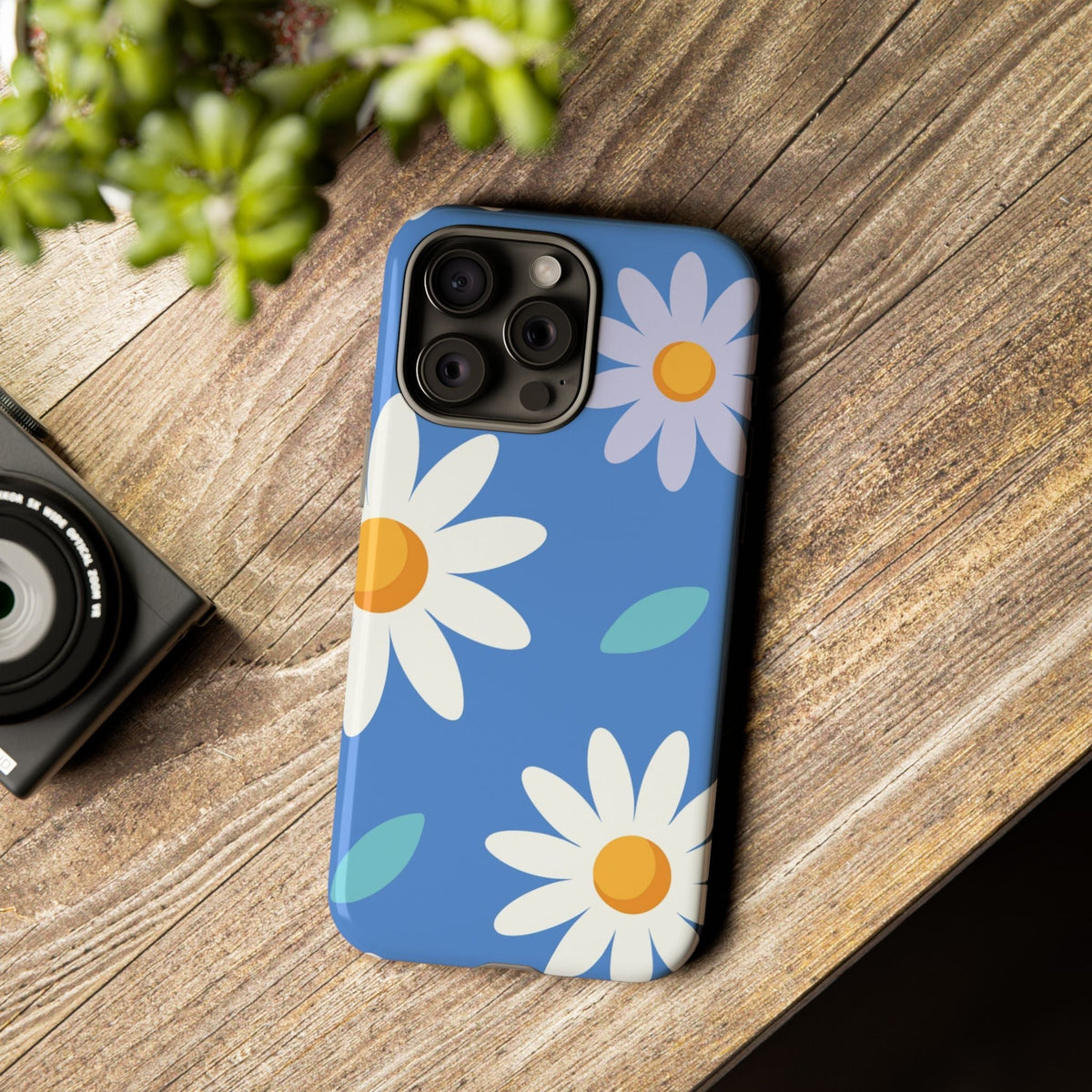 Blaues Gänseblümchen Cover robusta – Retro-Blumendesign