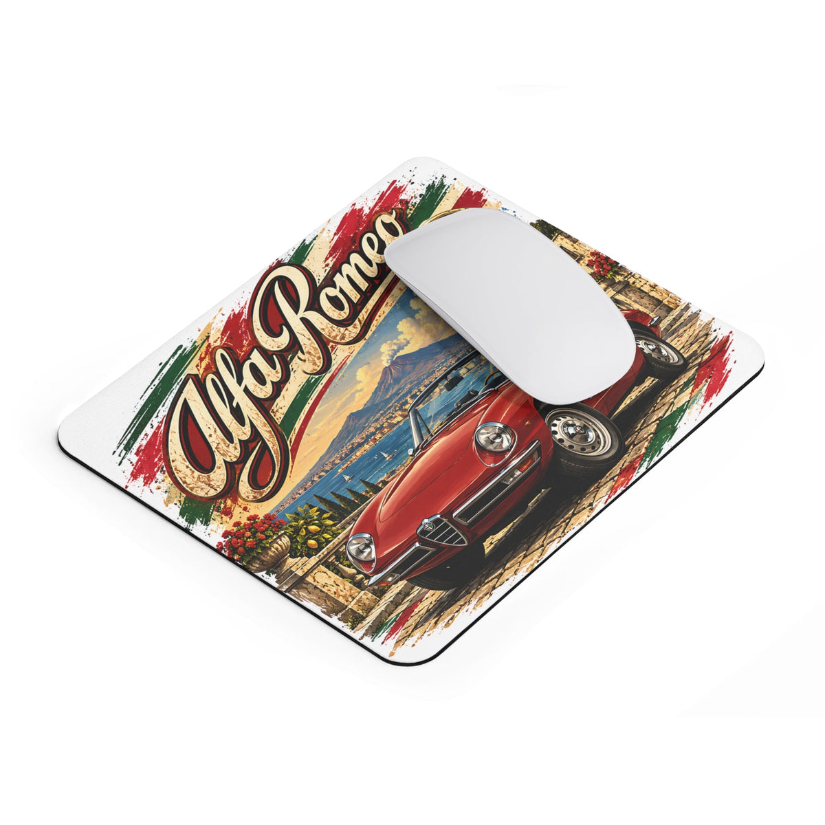 Alfa Romeo Spider Mousepad – Italienischer Auto-Klassiker – Mousepad von MALUX, 23,2 × 19,4 cm