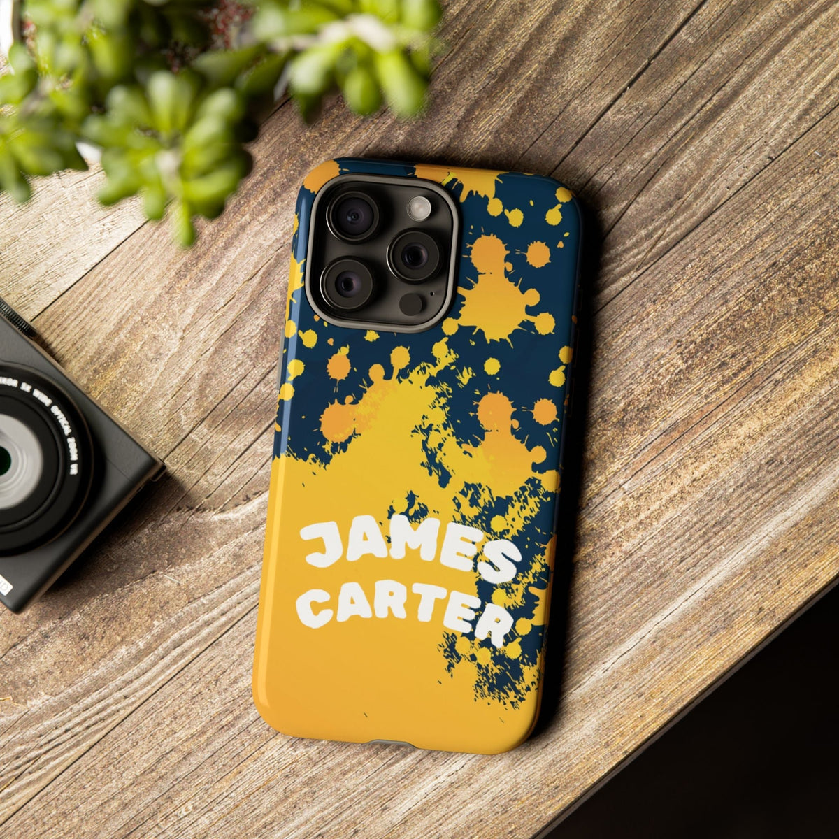 Personalizzata Farbspritzer Cover per smartphone – con nome personalizzato Cover robusta