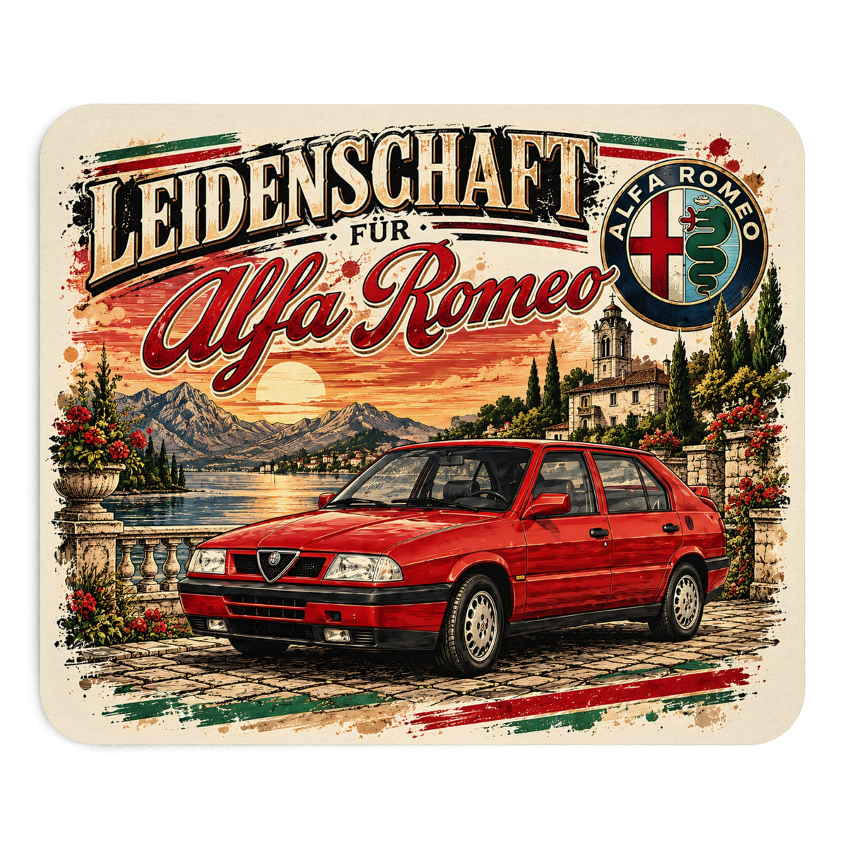 Alfa Romeo Mousepad – Leidenschaft per italienische Autos – Mousepad von MALUX, 23,2 × 19,4 cm