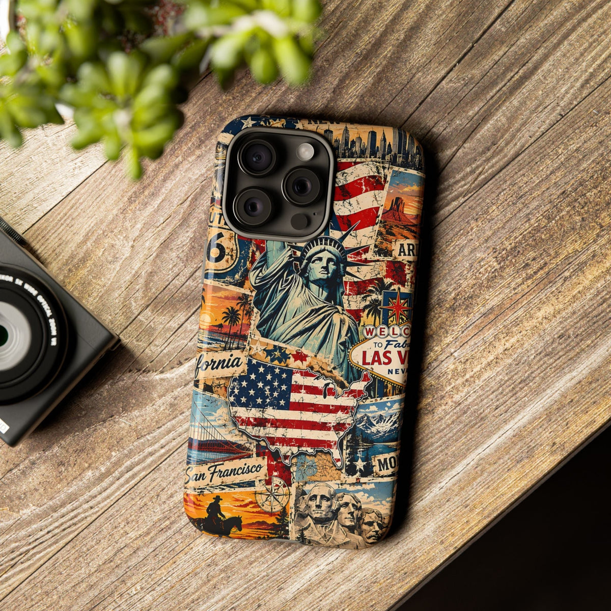 USA-Reise-Collage Cover per smartphone – Cover robusta con US-Sehenswürdigkeiten