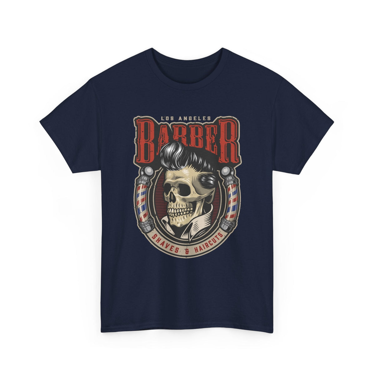 Barber Skull T-Shirt – Vintage Barbershop Grafik-T-Shirt