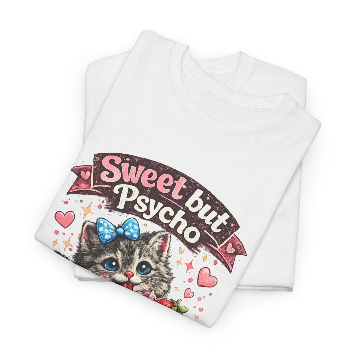 T-Shirt Dolce ma Pazzo – Gatto Kawaii Divertente