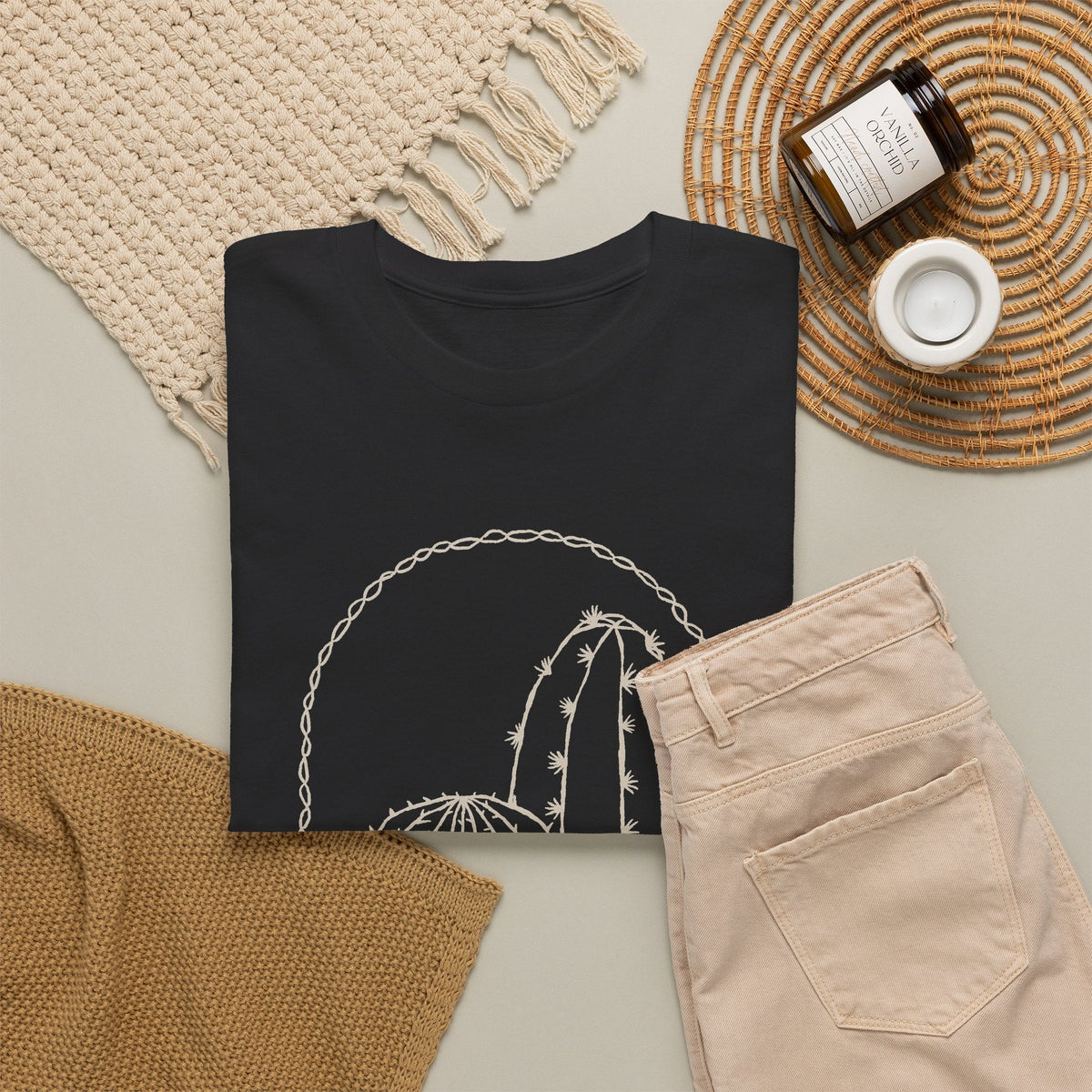 T-Shirt Cactus Minimal – Design Deserto Line Art