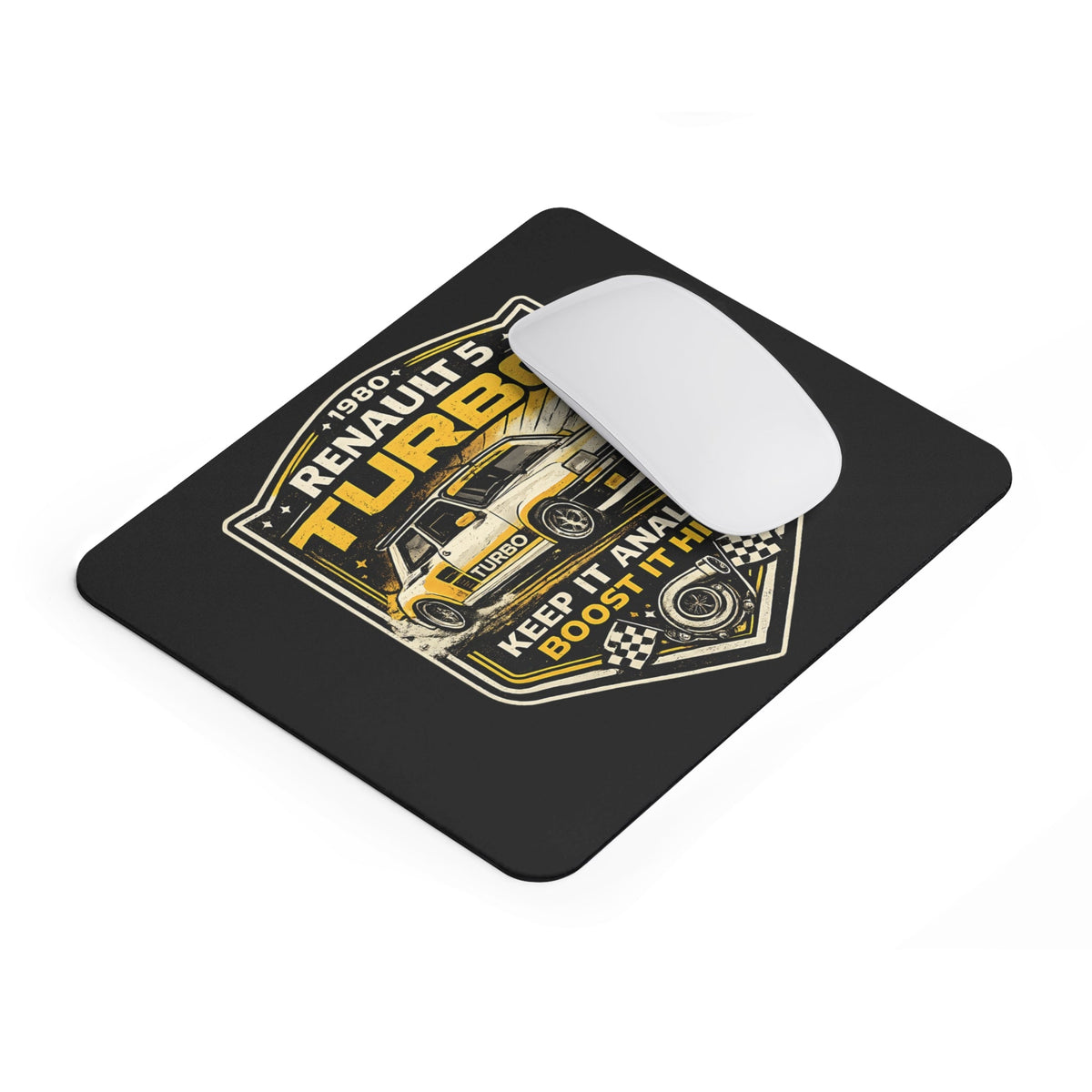 Renault 5 Turbo Mousepad – Retro Motorsport design – Mousepad von MALUX, 23,2 × 19,4 cm