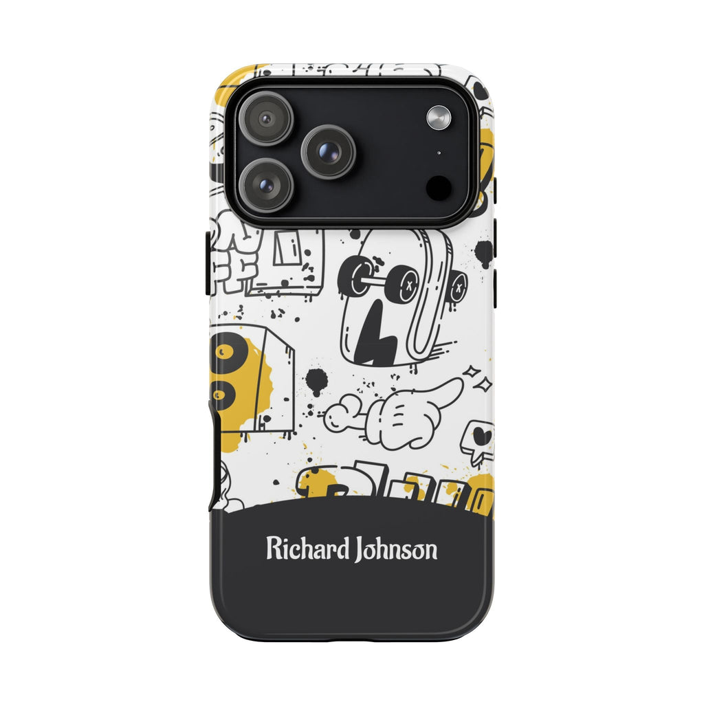 Personalizzata Graffiti Cover per smartphone con nomen – Cover robusta con Urban-Doodle-Design