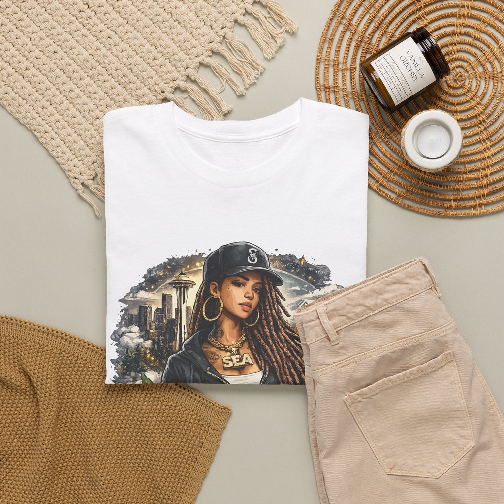 T-Shirt Seattle – Skyline, Caffè e Ritratto Vintage
