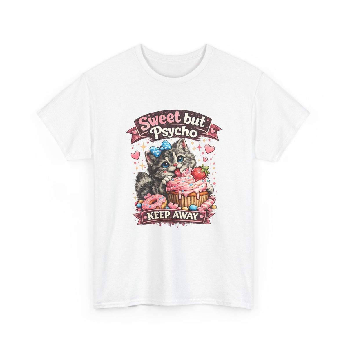 T-Shirt Dolce ma Pazzo – Gatto Kawaii Divertente