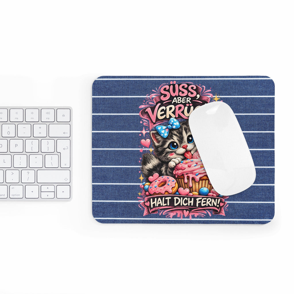 Dolce ma pazzo Mousepad – gatto divertente con frase – Mousepad von MALUX, 23,2 × 19,4 cm
