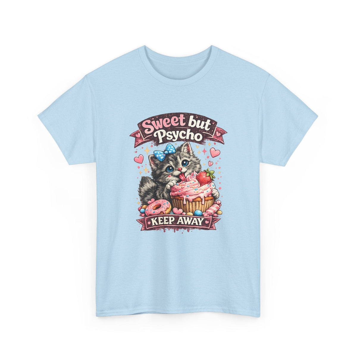 T-Shirt Dolce ma Pazzo – Gatto Kawaii Divertente